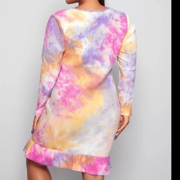 Tie dye long sleeve casual dress - Picture 6 of 6